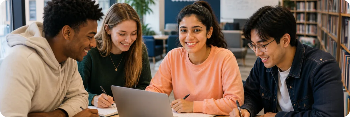 Students learning AI skills